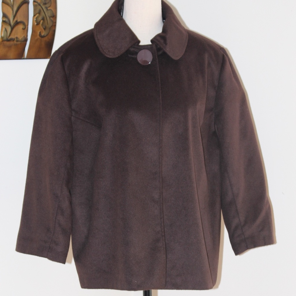Harve Benard, 1 button brown Cape jacket petite XL